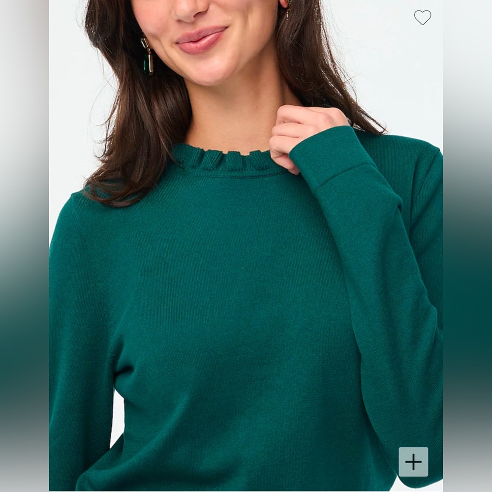 NWT J.Crew Factory Cotton ruffleneck sweater